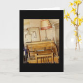 作家のロール上の机 カード (黄色い花)