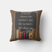 作家の人生が私の壮大な文学のスローガンを選んだ クッション (裏面)