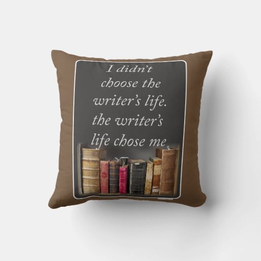 作家の人生が私の壮大な文学のスローガンを選んだ クッション (裏面)