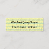 作家の作家が黄色い線のついた紙 スキニー名刺 (正面)