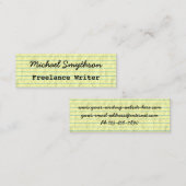 作家の作家が黄色い線のついた紙 スキニー名刺 (正面/裏面)
