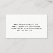 作家の作家の詩人のブロガーのレトロのタイプライター 名刺 (裏面)