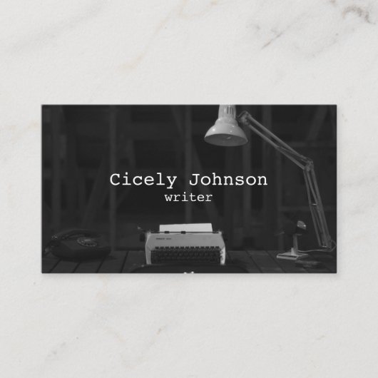 作家の作家の詩人のブロガーのレトロのタイプライター 名刺 (正面)