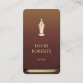 作家の作家の金ゴールドのペンのロゴのプロフェッショナルの本 名刺 (正面)