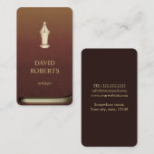 作家の作家の金ゴールドのペンのロゴのプロフェッショナルの本 名刺 (正面/裏面)