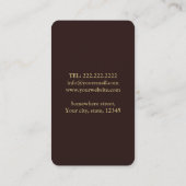 作家の作家の金ゴールドのペンのロゴのプロフェッショナルの本 名刺 (裏面)