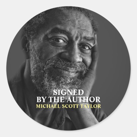 作家の写真「作家によって署名」書籍署名 ラウンドシール (正面)