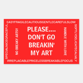 作家の壊れやすいステッカー 長方形シール