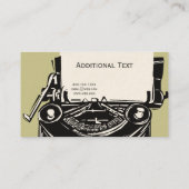 作家の夢。 ヴィンテージの版画家のタイプライター 名刺 (裏面)