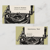 作家の夢。 ヴィンテージの版画家のタイプライター 名刺 (正面/裏面)