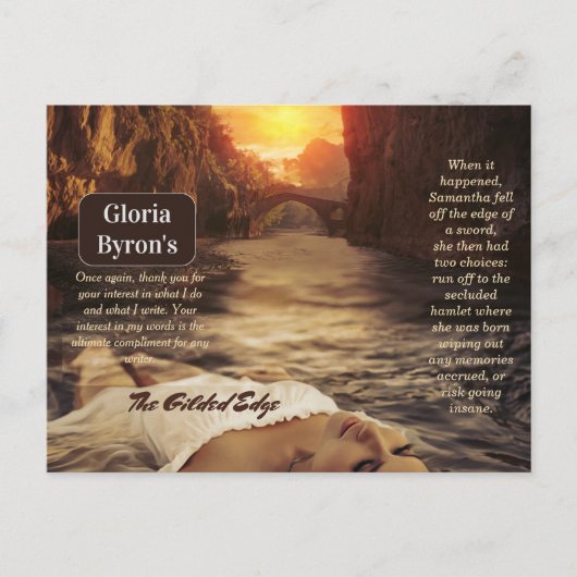 作家の宣伝材料の金箔エッジ ポストカード (正面)