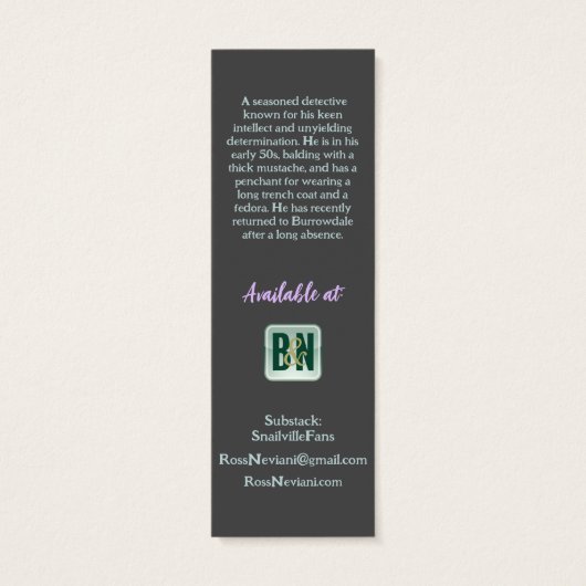 作家の宣伝用ダークグレーの謎 (裏面)