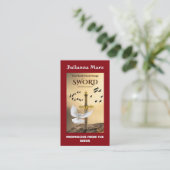 作家の宣伝素材のバーガンディ 名刺 (スタンド正面)