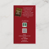 作家の宣伝素材のバーガンディ 名刺 (裏面)