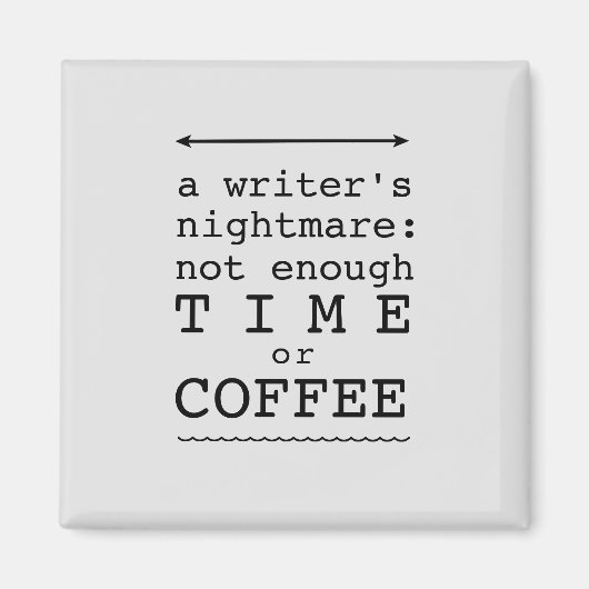 作家の悪夢ブラック文字 マグネット (正面)