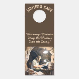 作家の洞窟の男の扉の看板 ドアノブサイン