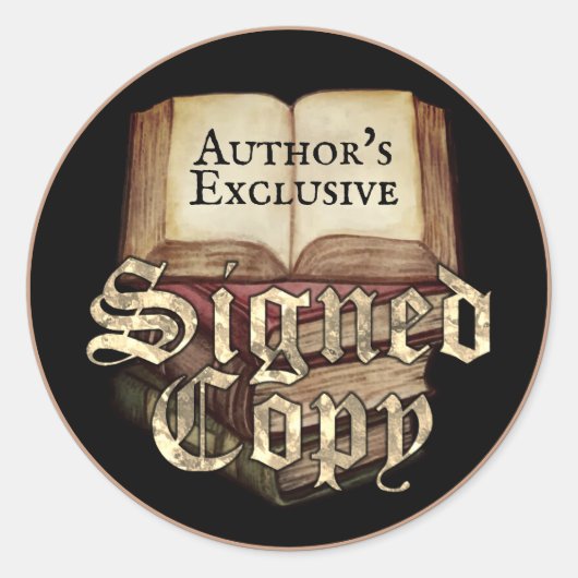 作家の独占的署名済みコピー(黒) ラウンドシール (正面)