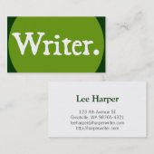 作家の白いレタリング 名刺 (正面/裏面)
