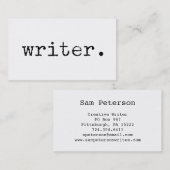 作家の白黒ヴィンテージのタイプライターの文字 名刺 (正面/裏面)