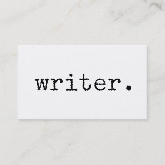 作家の白黒ヴィンテージのタイプライターの文字 名刺 (正面)