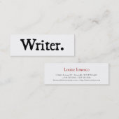 作家の白黒 スキニー名刺 (正面/裏面)