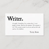 作家の白黒 名刺 (正面)