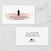 作家の編集者の作家のペンのペン先のロゴの水彩画 名刺 (正面/裏面)