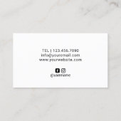 作家の編集者の作家のペンのペン先のロゴの水彩画 名刺 (裏面)