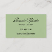 作家の編集者1のスタイリッシュで創造的な名刺 名刺 (裏面)