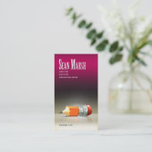 作家の編集者5のスタイリッシュで創造的な校正係 名刺 (スタンド正面)