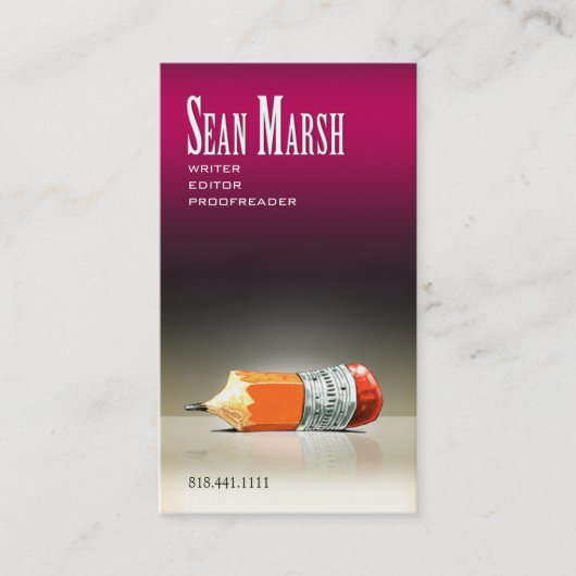 作家の編集者5のスタイリッシュで創造的な校正係 名刺 (正面)