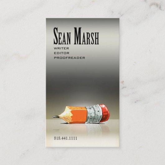 作家の編集者5のスタイリッシュで創造的な校正係 名刺 (正面)