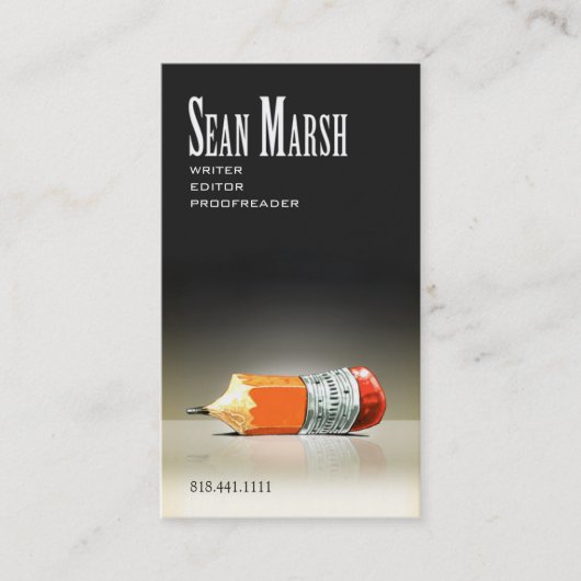 作家の編集者5のスタイリッシュで創造的な校正係 名刺 (正面)