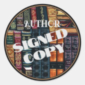 作家の署名済みコピーブックの背景 ラウンドシール (正面)