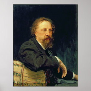 作家の計算Alexey K. Tolstoyのポートレート ポスター