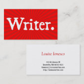 作家の赤 名刺 (正面/裏面)