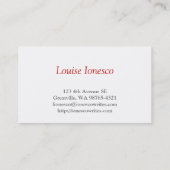 作家の黒い赤 名刺 (裏面)