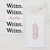 作家の4積み重ねの白黒 名刺 (正面/裏面)