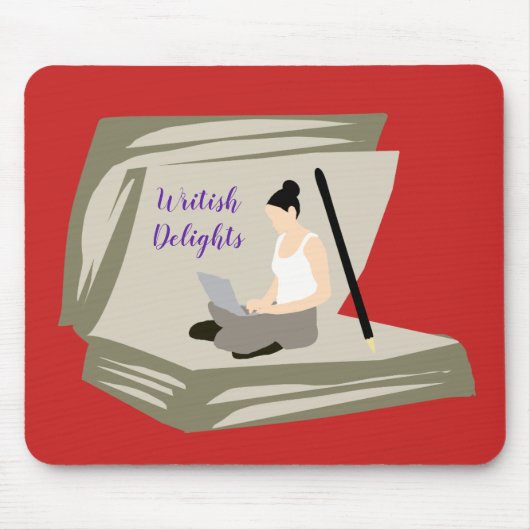 作家は仕事中 / Writish Delights (© Mira) マウスパッド (正面)