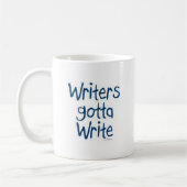 作家は書作家インスピレーションのモットー コーヒーマグカップ (左)