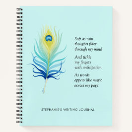 作家やる気を起こさせるのための詩ピーコッククイルペン ノートブック