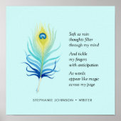 作家やる気を起こさせるのための詩ピーコッククイルペン ポスター (正面)