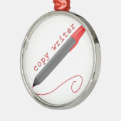 作家をコピーして下さい メタルオーナメント (左)