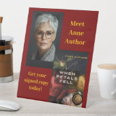 作家イベントテーブルの看板と写真 台座サイン (インサイチュ)