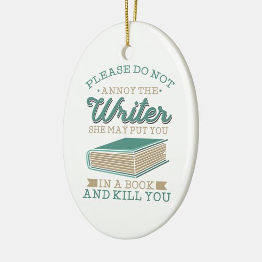 作家ギャグは作家に迷惑を掛けない セラミックオーナメント (左)