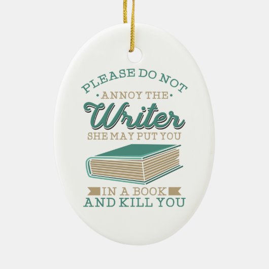 作家ギャグは作家に迷惑を掛けない セラミックオーナメント (裏面)
