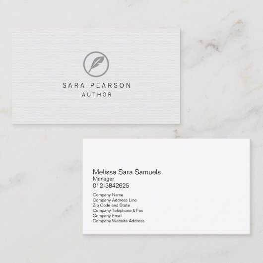 作家クエレガントイルのアイコン発行 名刺 (正面/裏面)