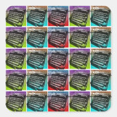 作家クールとポップ・アートの作家のためのタイプライター芸術 スクエアシール (正面)