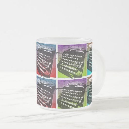 作家クールとポップ・アートの作家のためのタイプライター芸術 フロストグラスマグカップ (正面右)