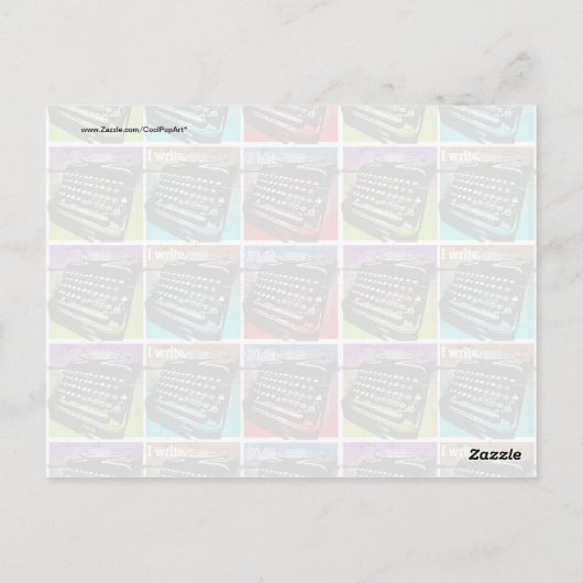 作家クールとポップ・アートの作家のためのタイプライター芸術 ポストカード (裏面)